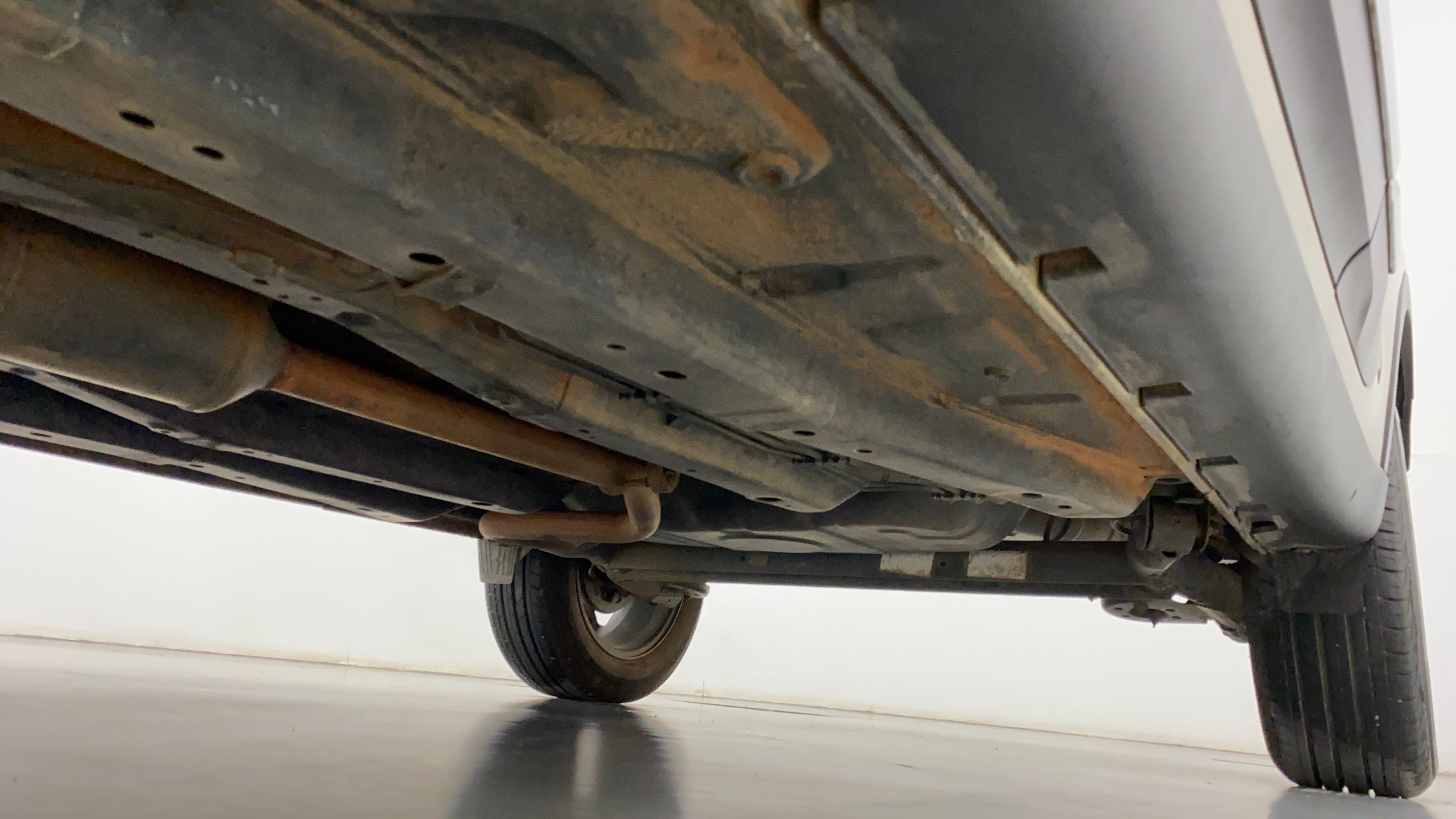 Undercarriage view of a Tata Nexon 2017-2023