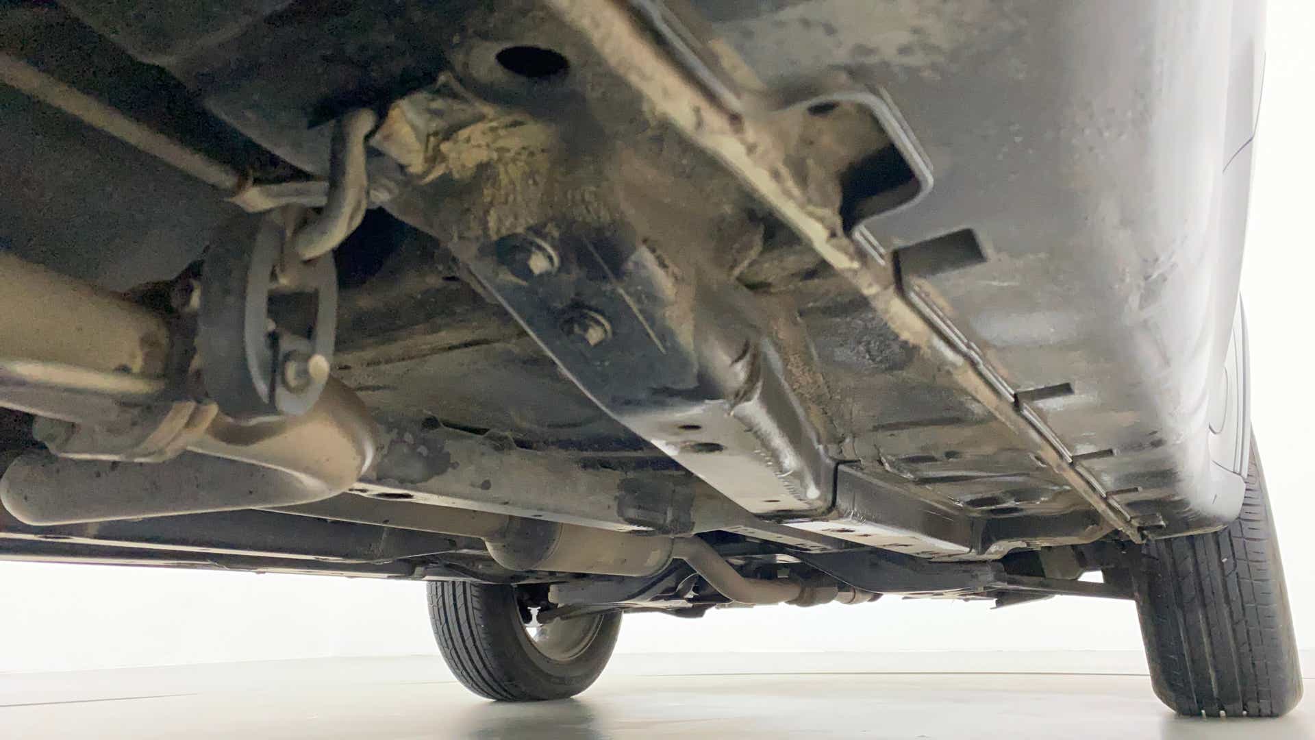 Undercarriage view of a Tata Nexon 2017-2023
