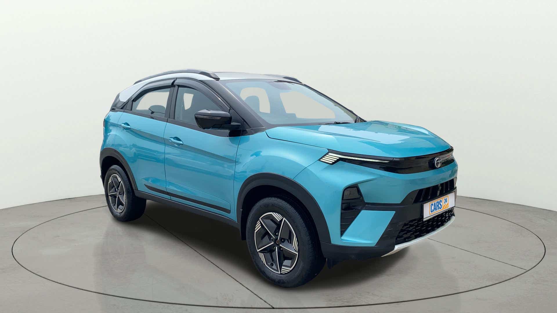Front three-quarter view of a Tata Nexon