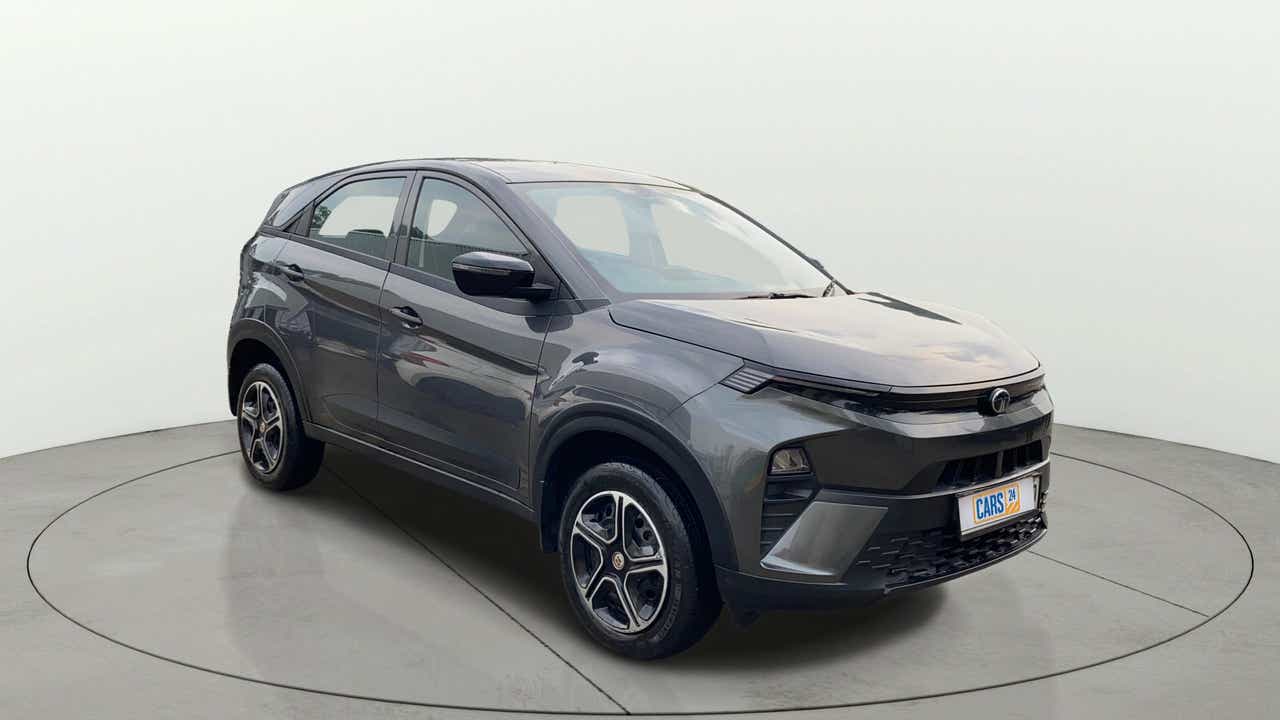Front three-quarter view of a Tata Nexon