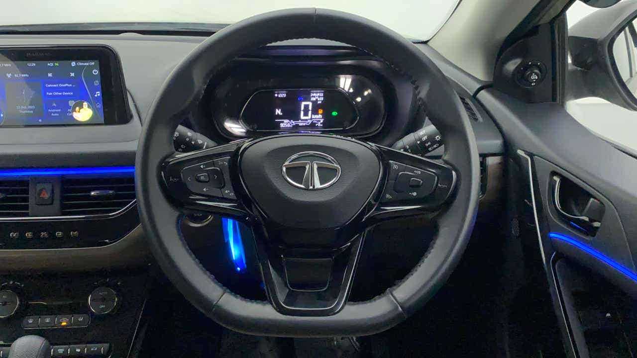 Steering wheel and dashboard of a Tata Nexon 2017-2023