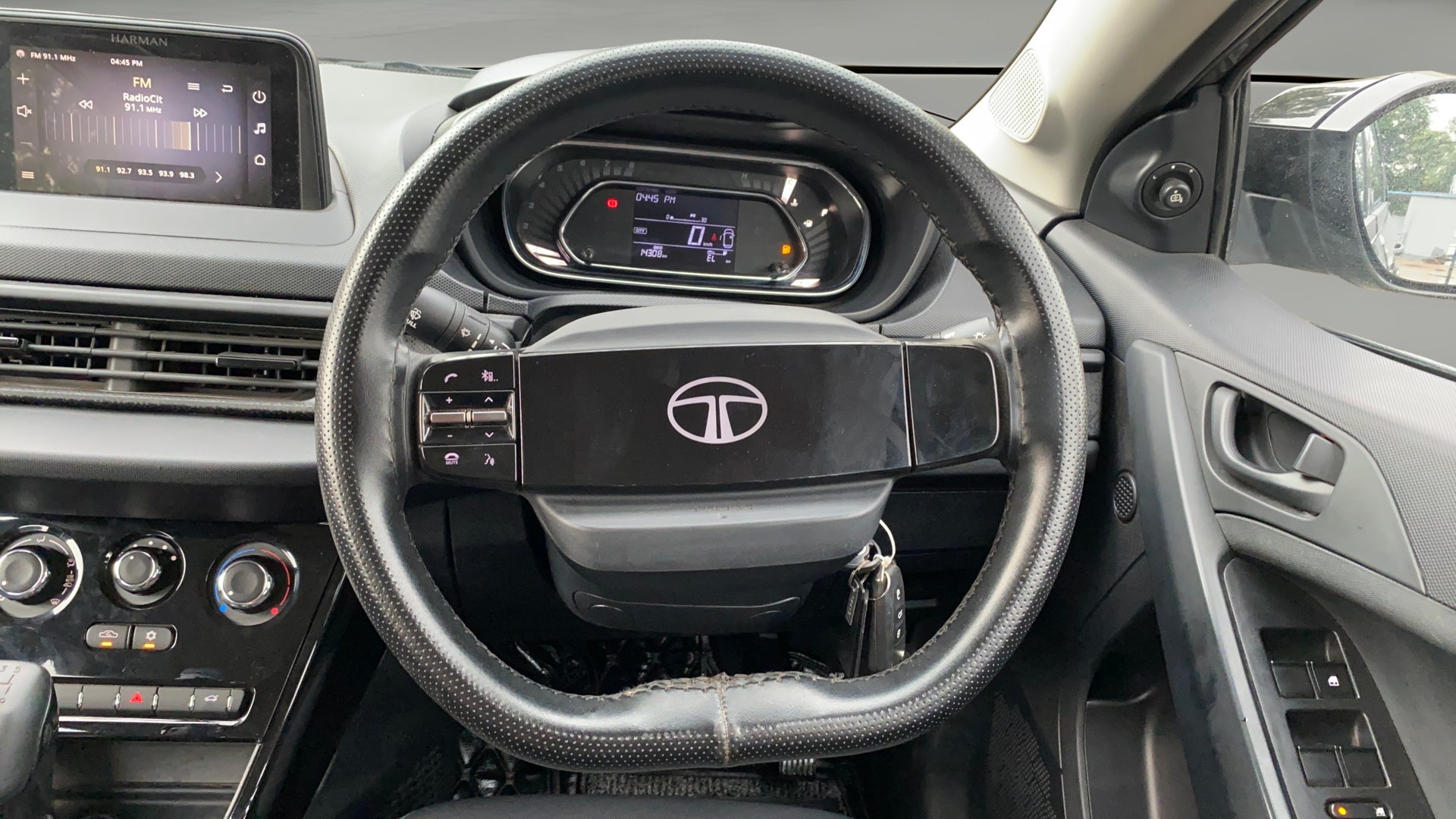 Steering wheel and dashboard of a Tata Nexon