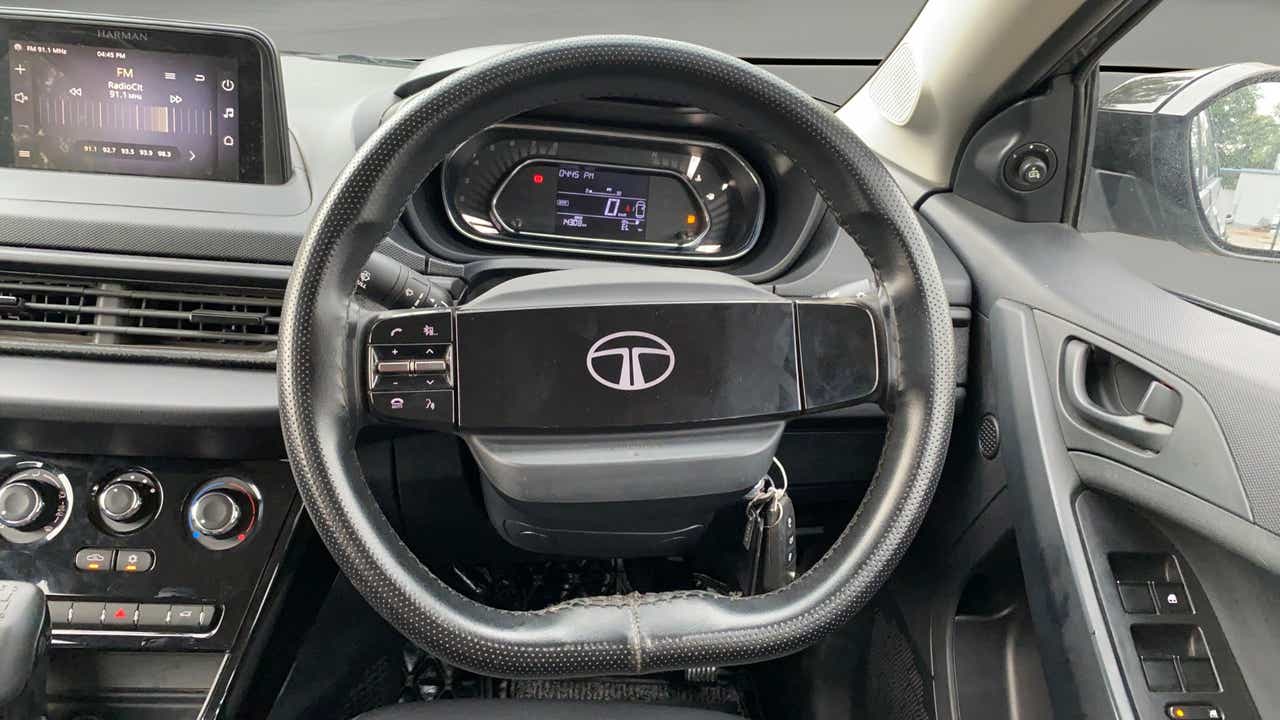 Steering wheel and dashboard of a Tata Nexon