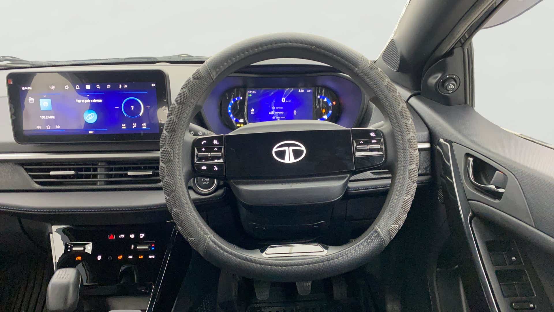 Interior dashboard view of a Tata Nexon