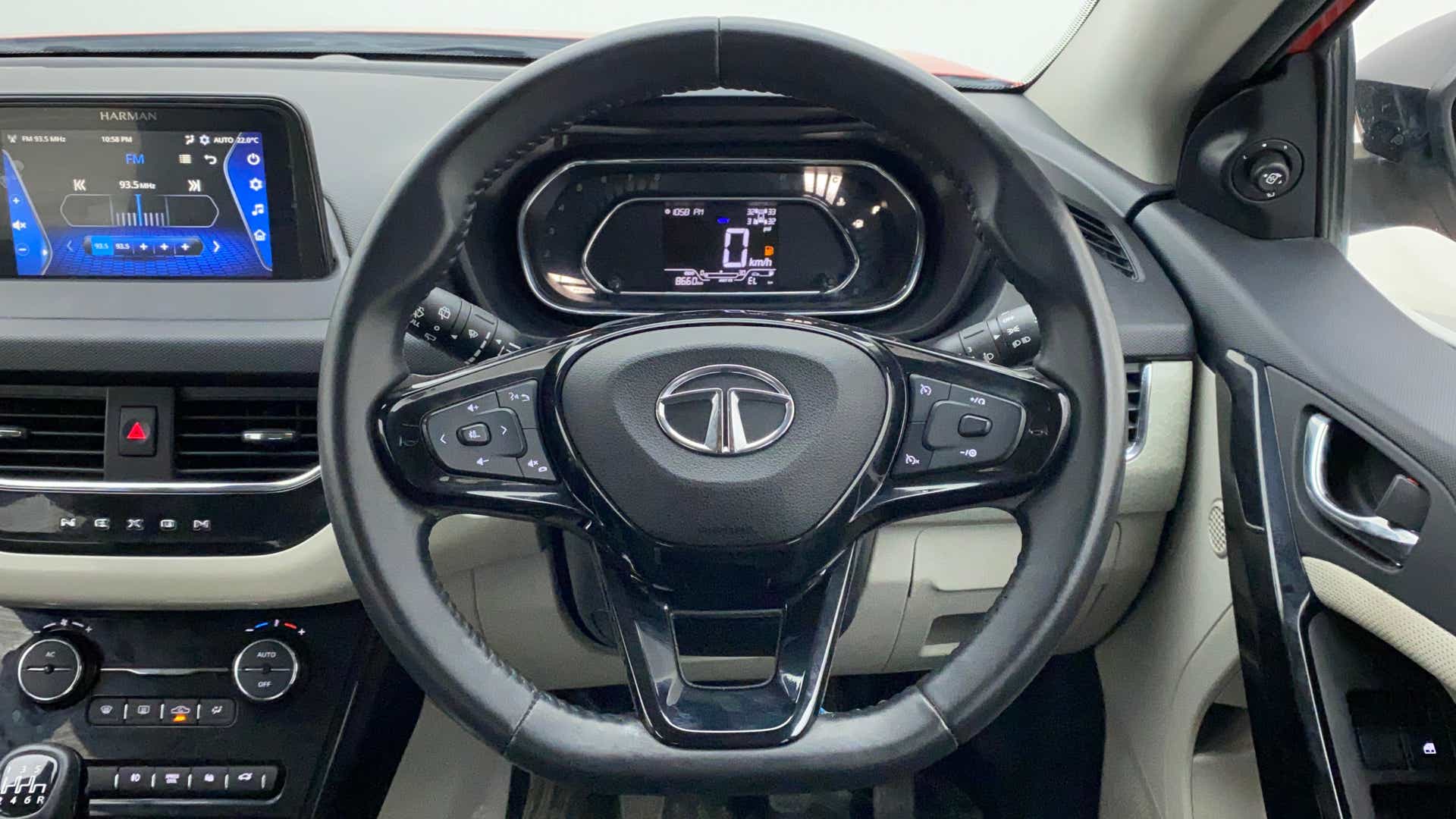 Steering wheel and dashboard of a Tata Nexon 2017-2023