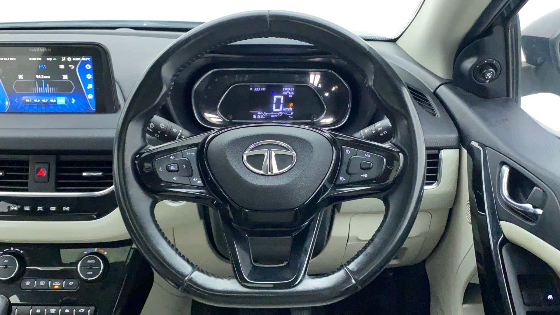 Dashboard and steering wheel of a Tata Nexon 2017-2023