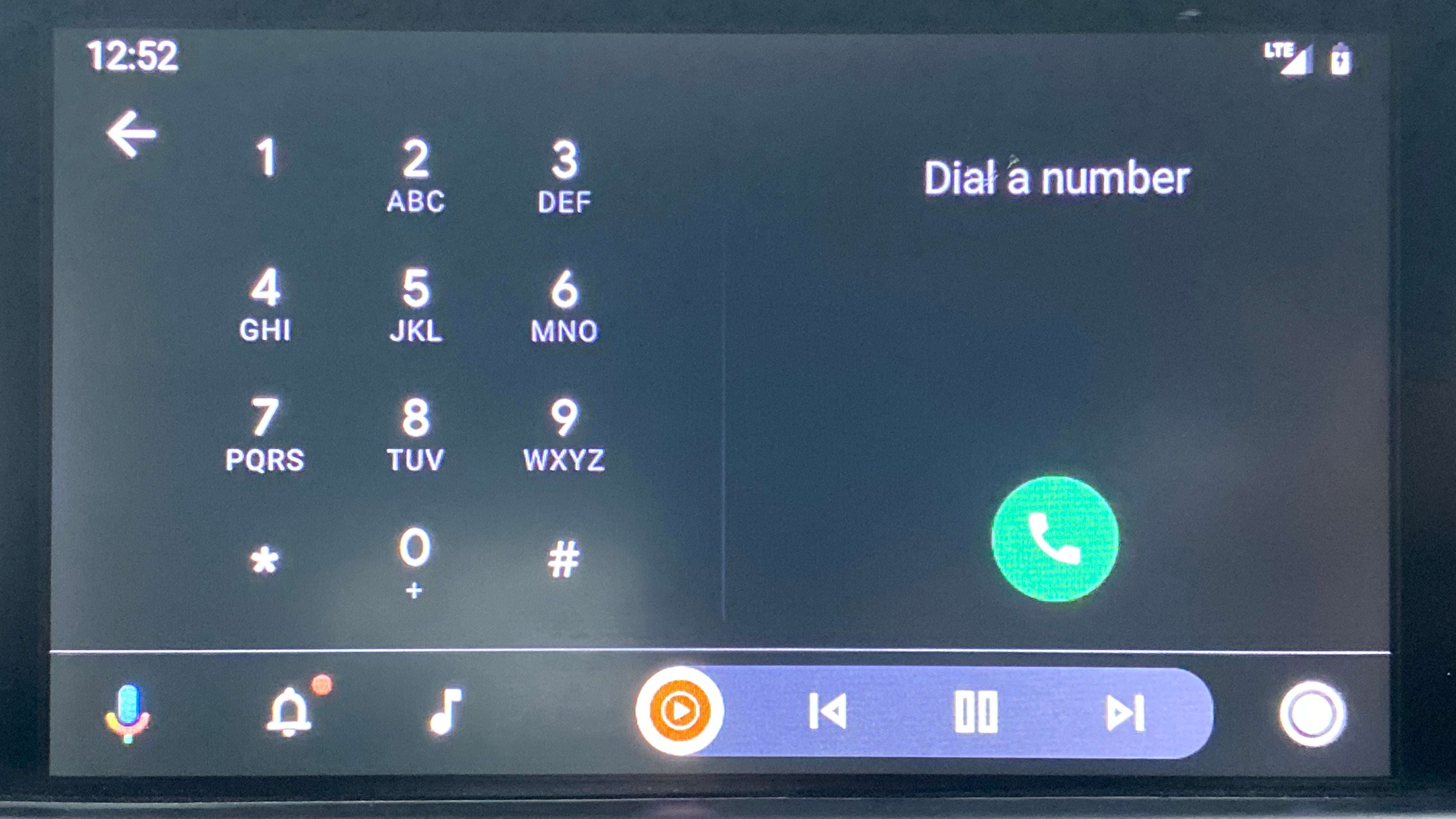 Infotainment touchscreen dial pad of a Tata Nexon 2017-2023