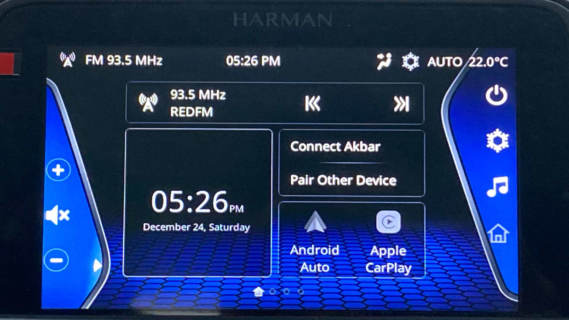 Infotainment system display of a Tata Nexon 2017-2023