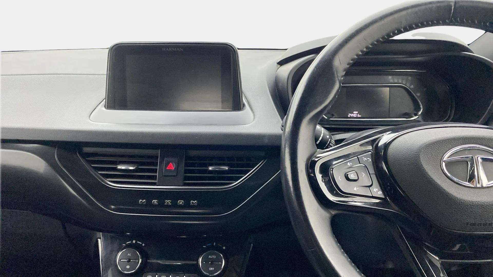 Dashboard and steering wheel of a Tata Nexon 2017-2023