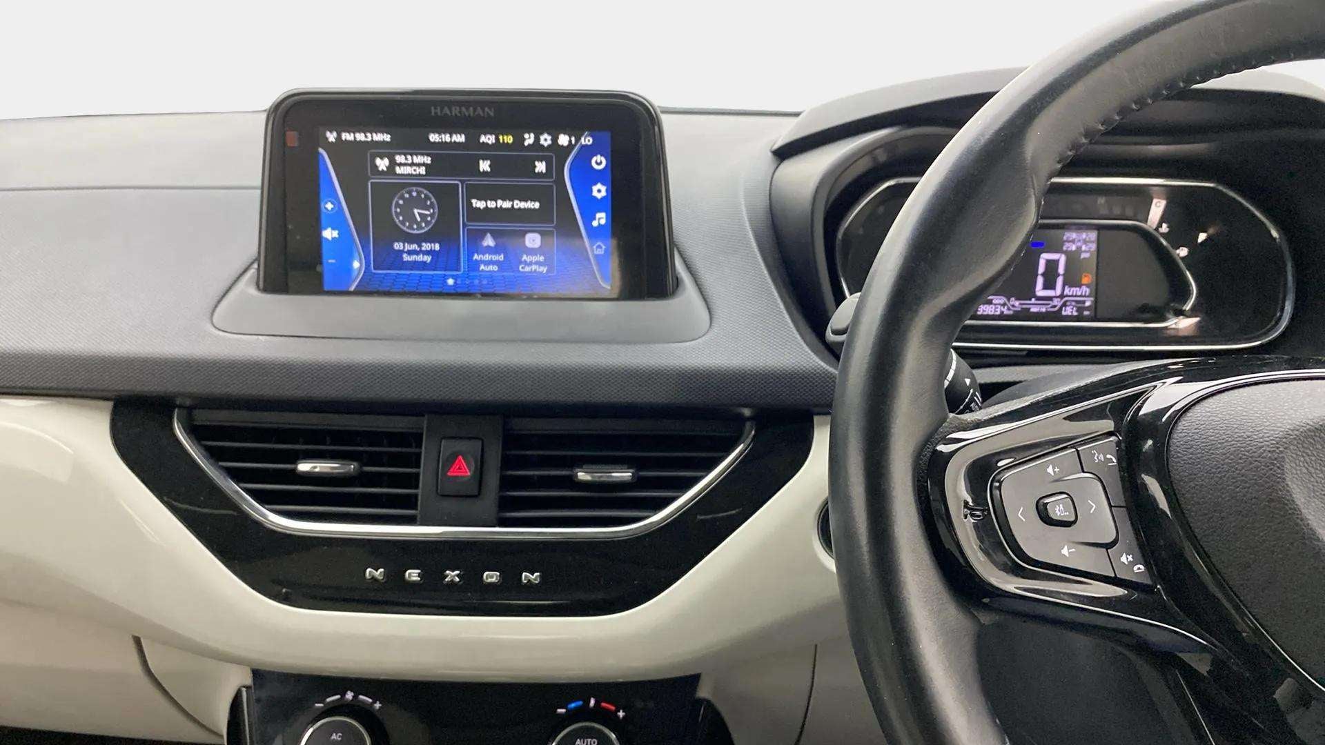 Dashboard and infotainment system of a Tata Nexon 2017-2023