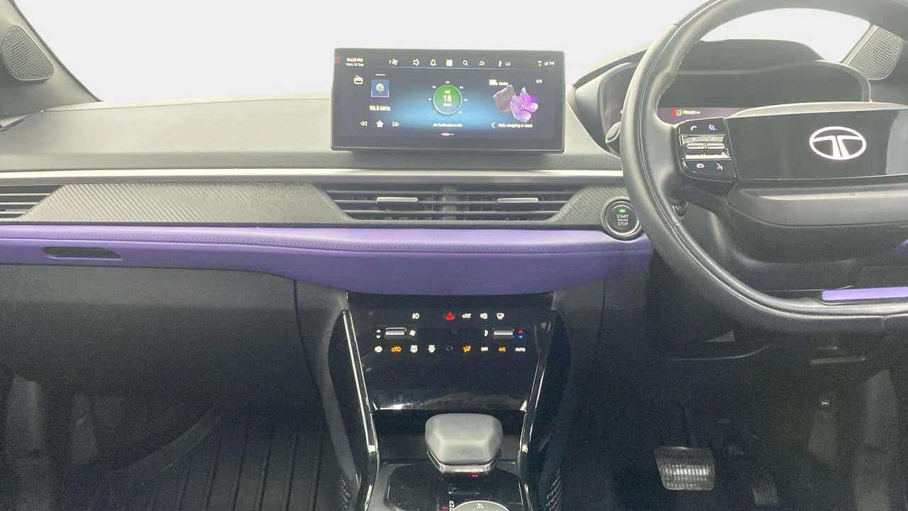 Dashboard and steering wheel of a Tata Nexon