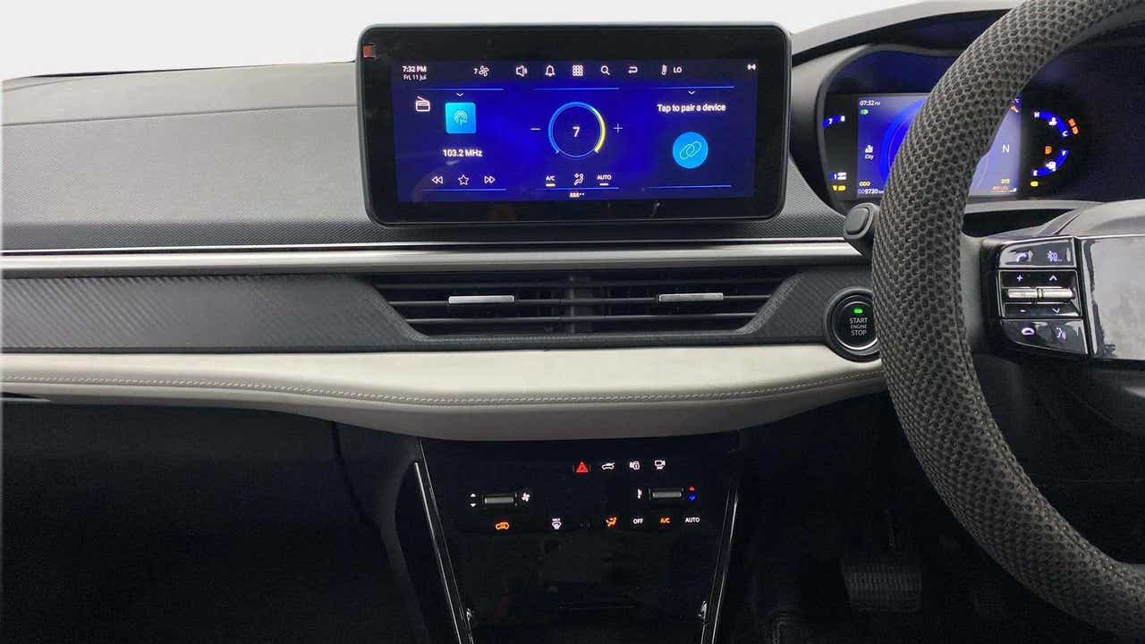 Dashboard and infotainment system of a Tata Nexon