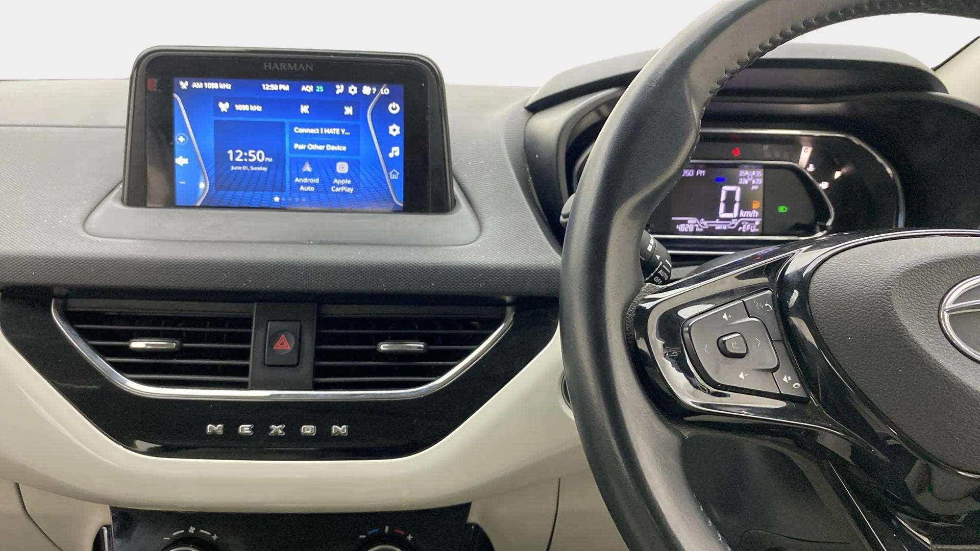 Dashboard and infotainment system of a Tata Nexon 2017-2023