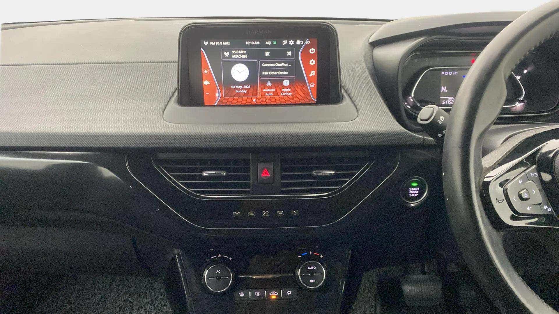 Dashboard and infotainment of a Tata Nexon 2017-2023