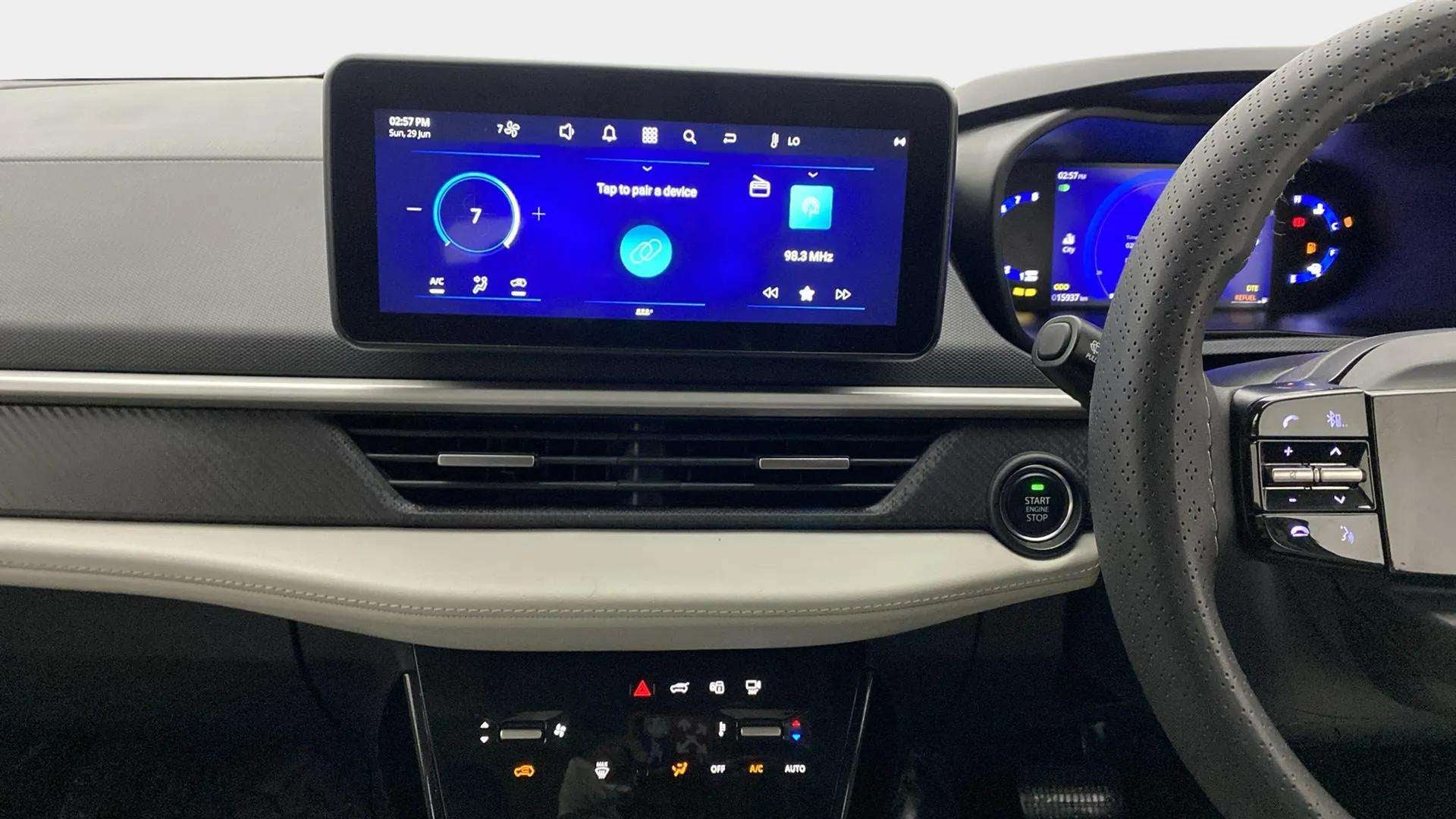 Interior dashboard of a Tata Nexon