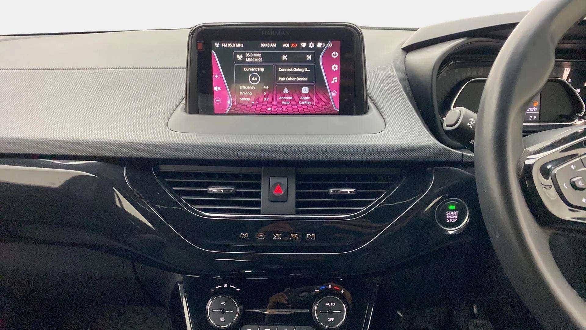 Dashboard and infotainment system of a Tata Nexon 2017-2023