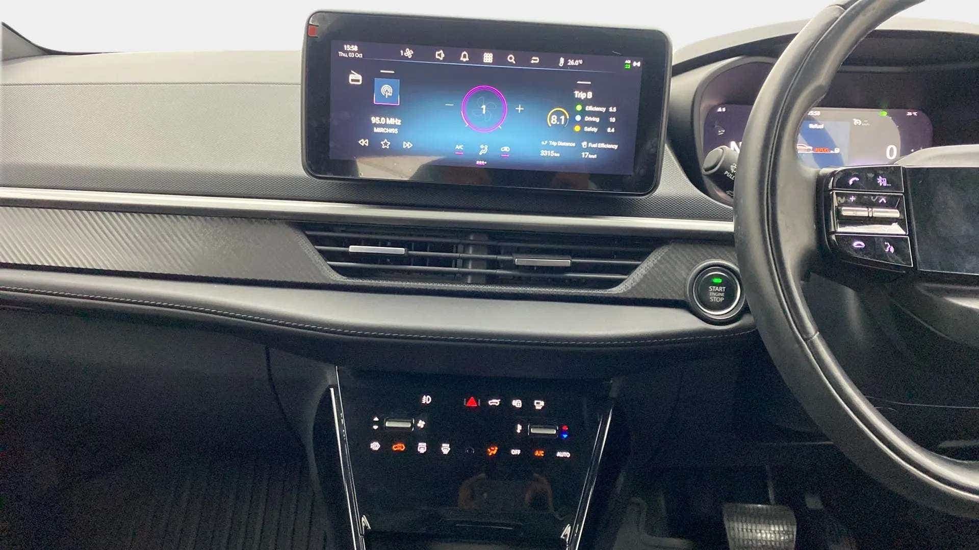 Dashboard and infotainment system of a Tata Nexon 2017-2023