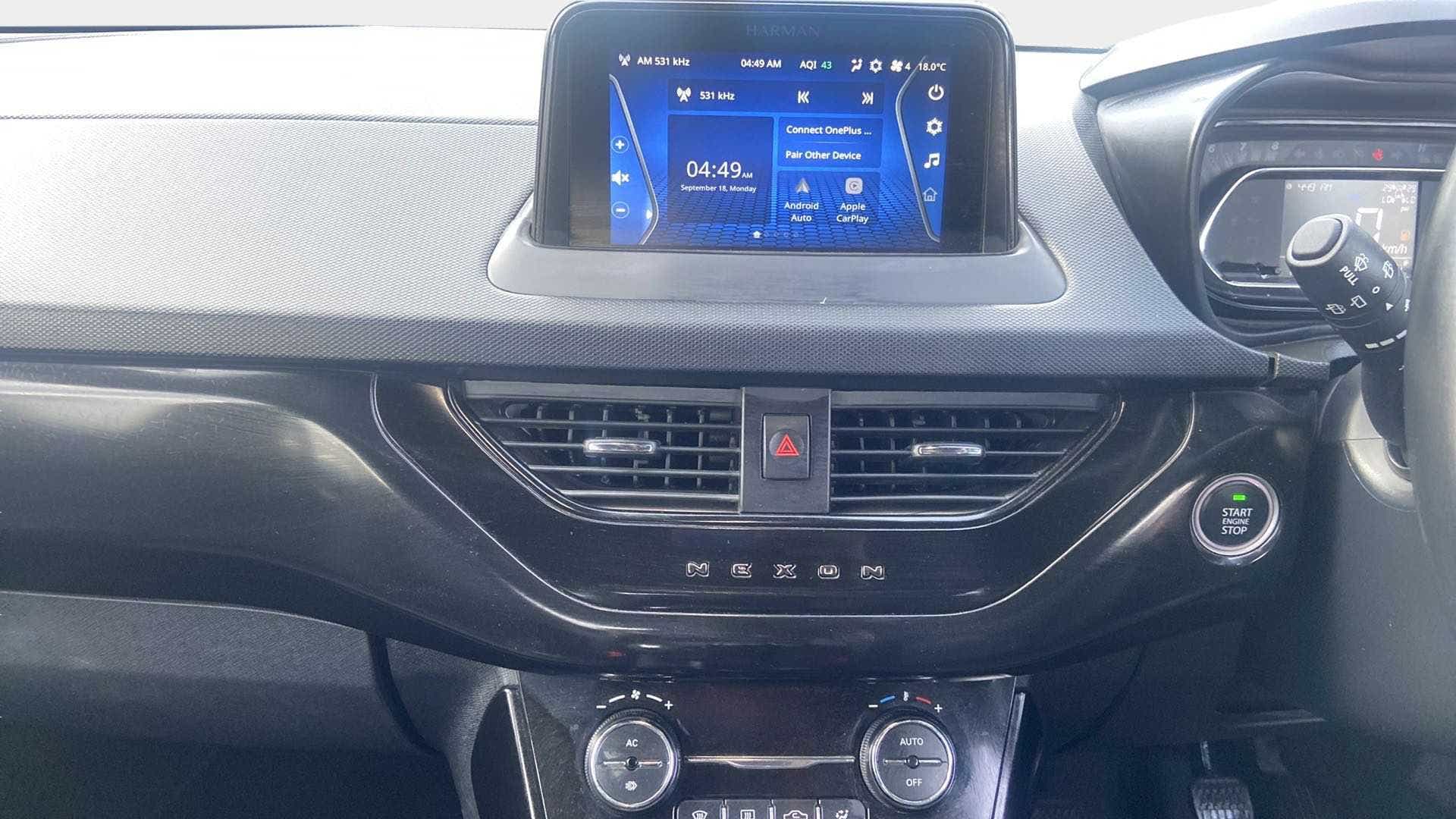 Dashboard view of a Tata Nexon 2017-2023