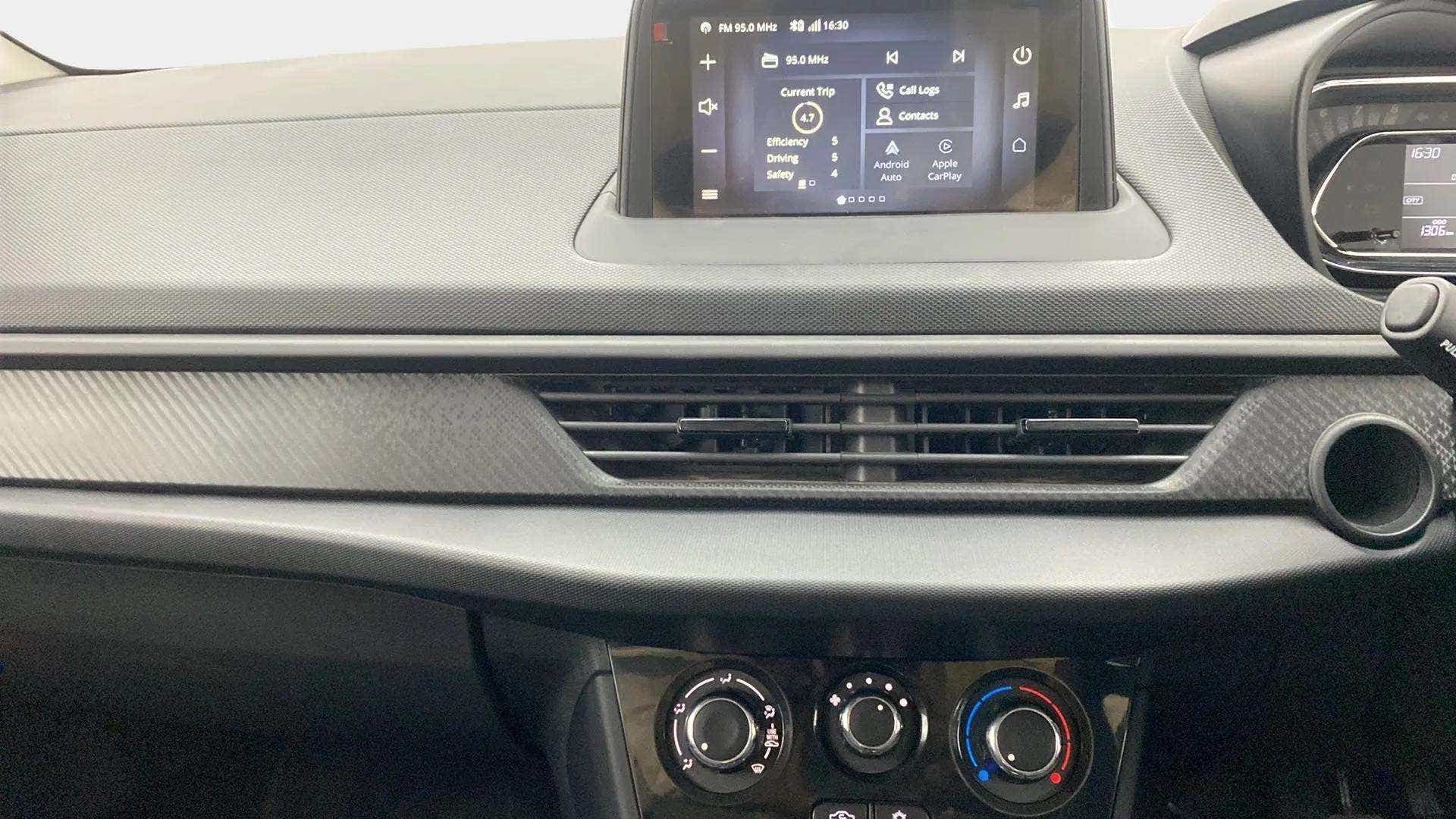 Dashboard and infotainment system of a Tata Nexon