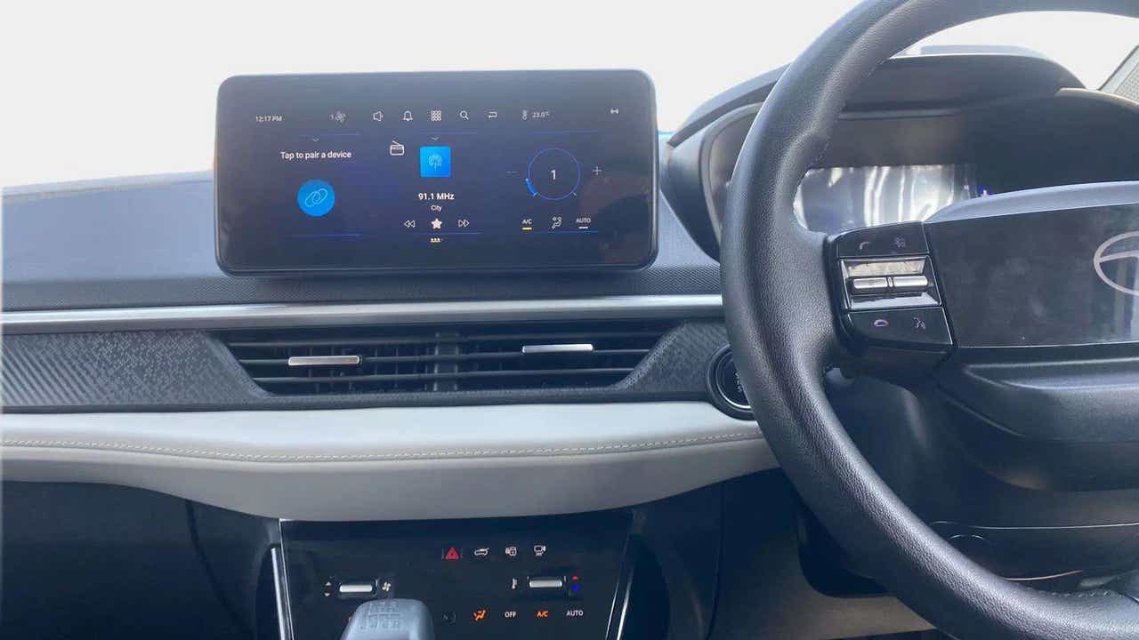 Dashboard and infotainment system of a Tata Nexon