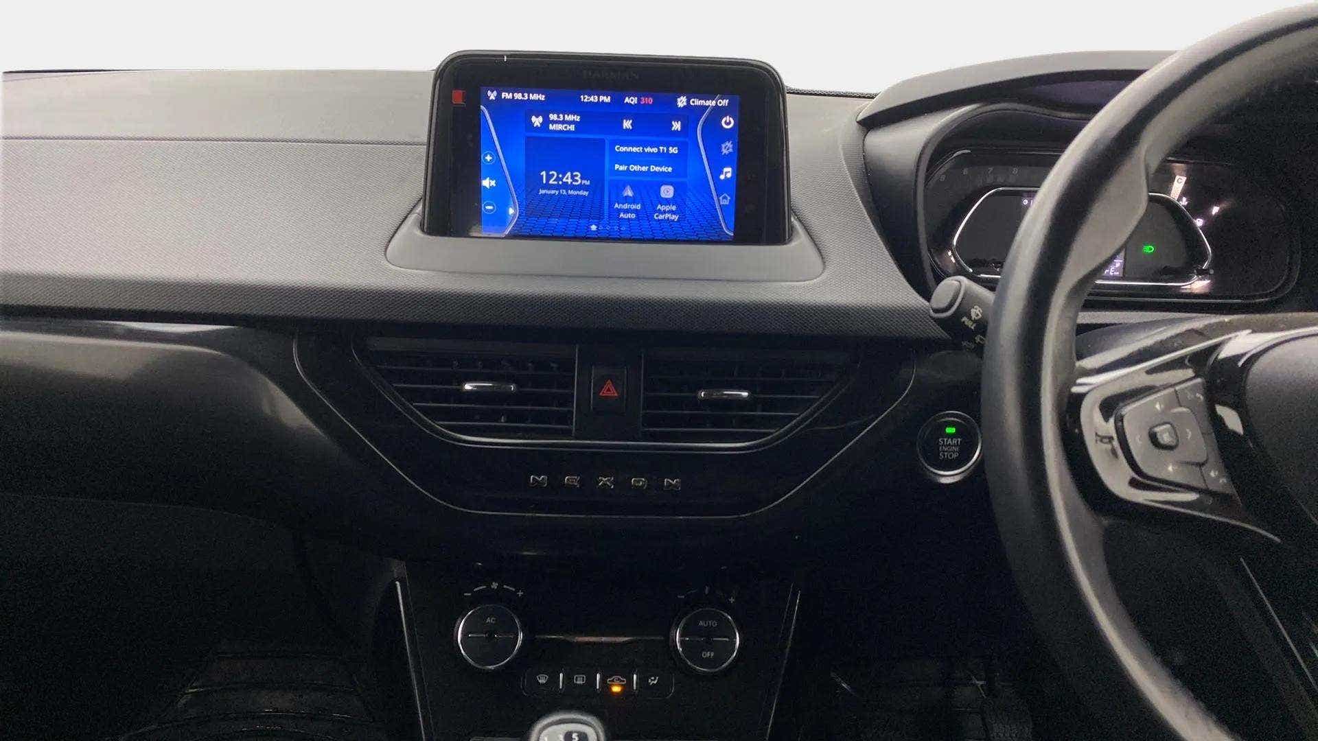 Dashboard and infotainment system of a Tata Nexon 2017-2023