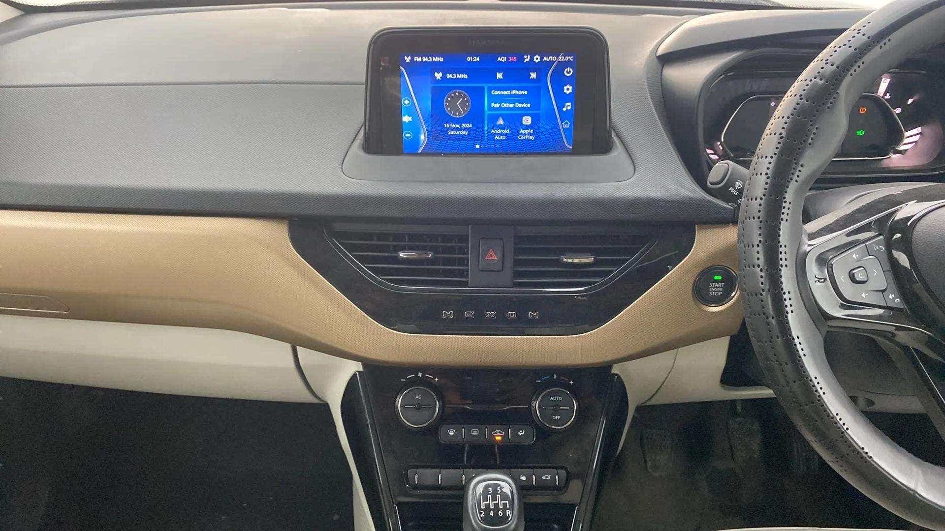 Interior dashboard of a Tata Nexon 2017-2023