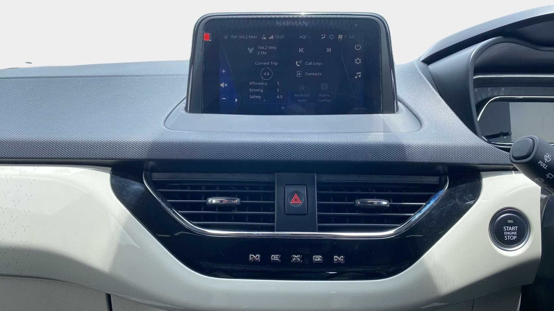 Dashboard and infotainment system of a Tata Nexon 2017-2023