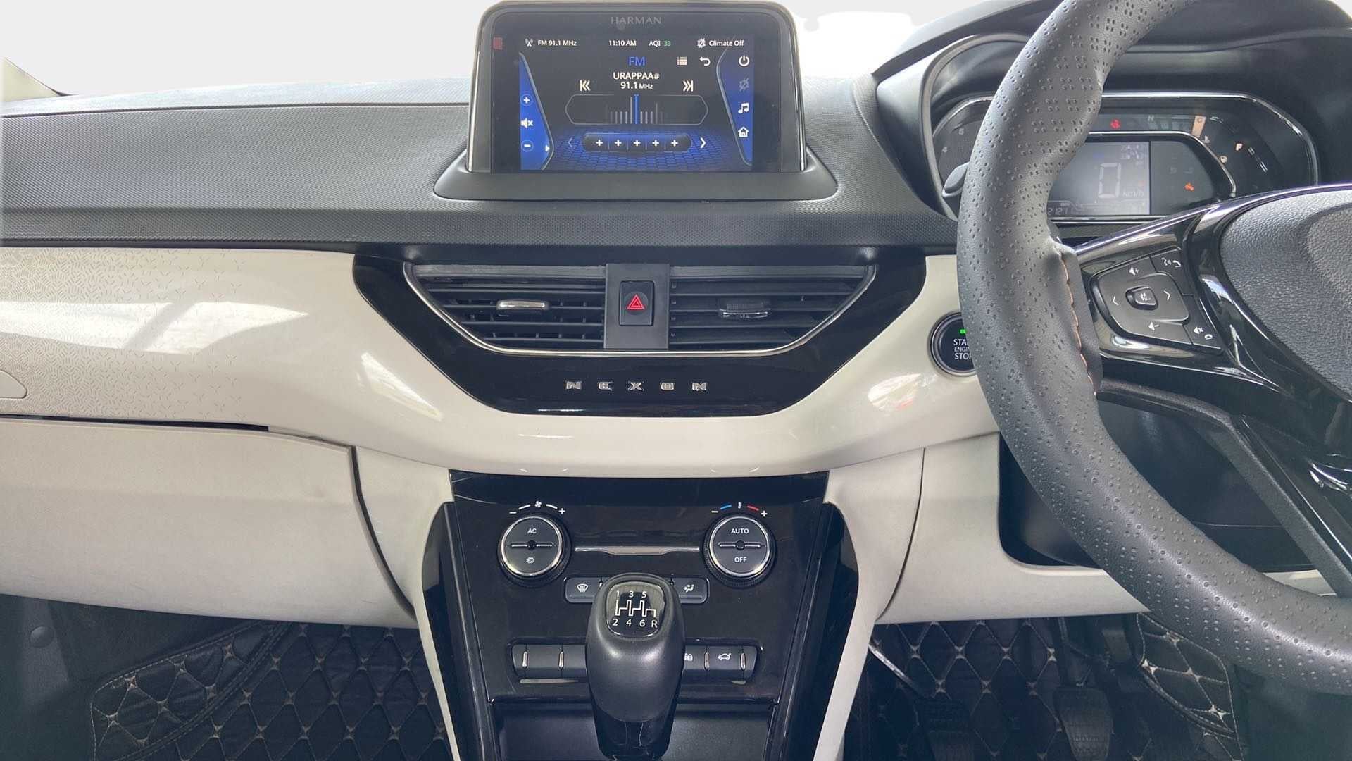 Dashboard and center console of a Tata Nexon 2017-2023