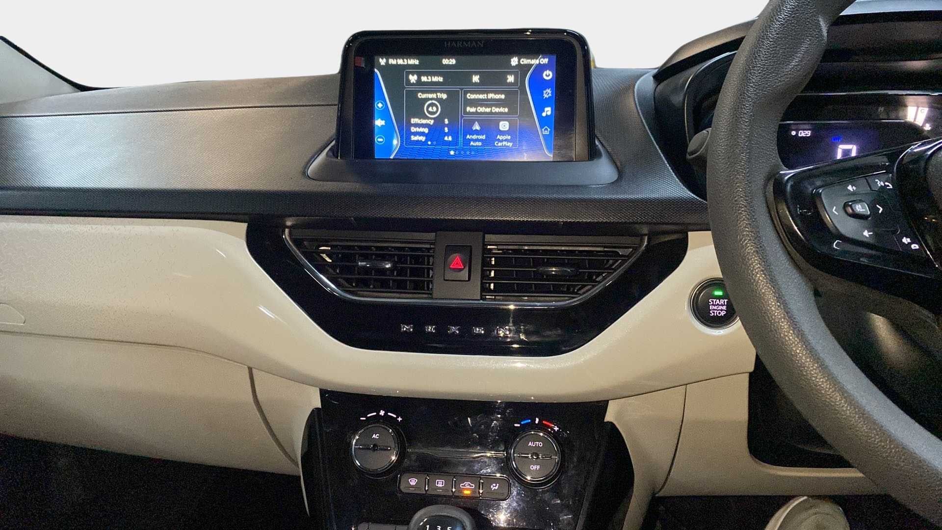 Dashboard and infotainment system of a Tata Nexon 2017-2023