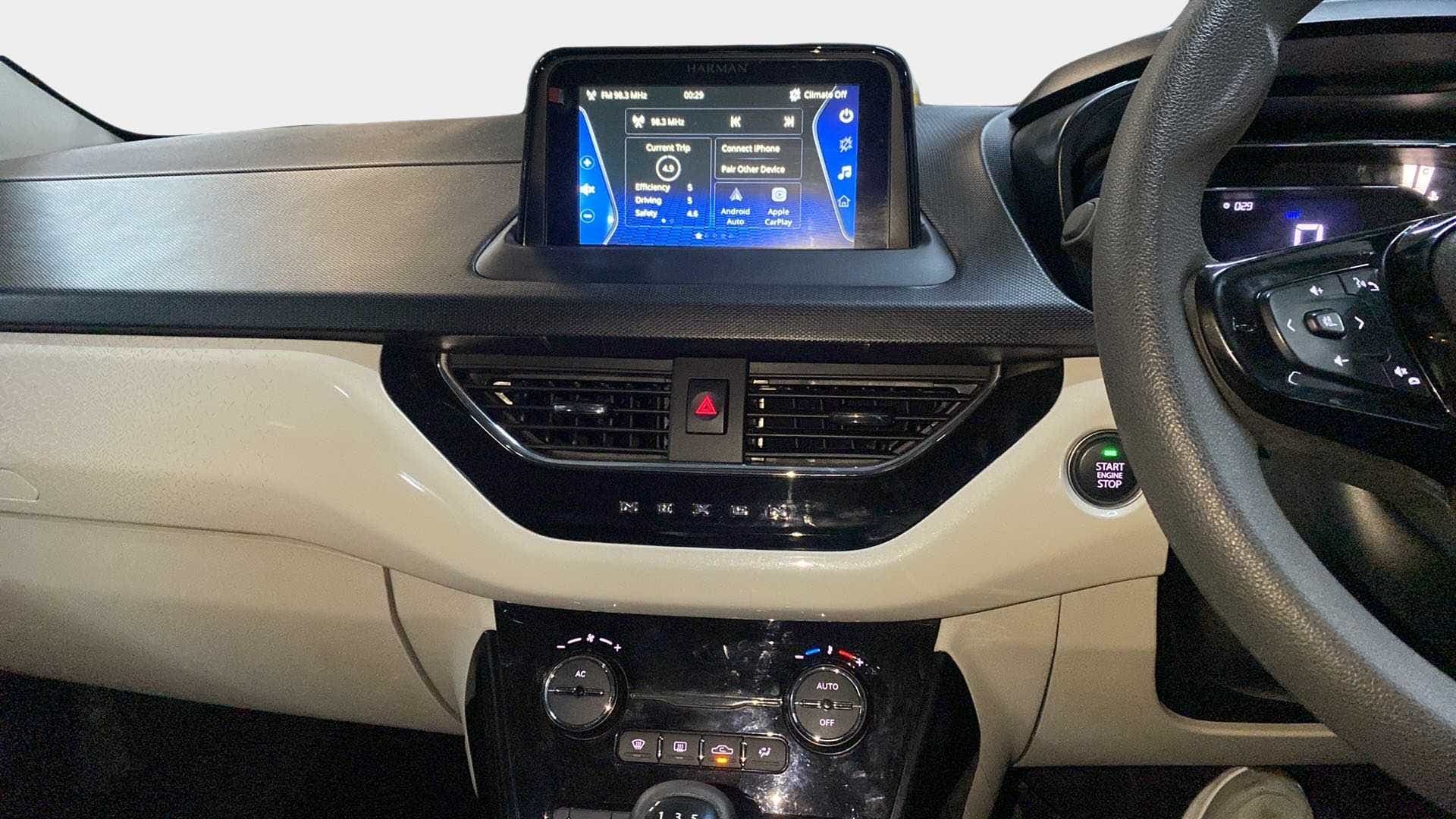 Dashboard and infotainment system of a Tata Nexon 2017-2023