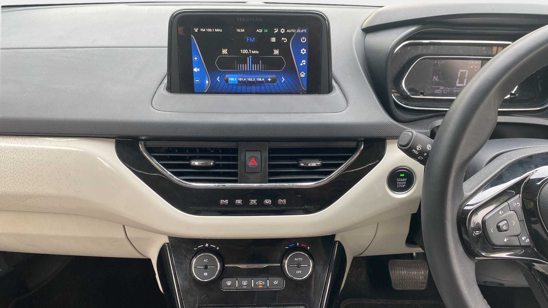 Dashboard and infotainment display of a Tata Nexon 2017-2023
