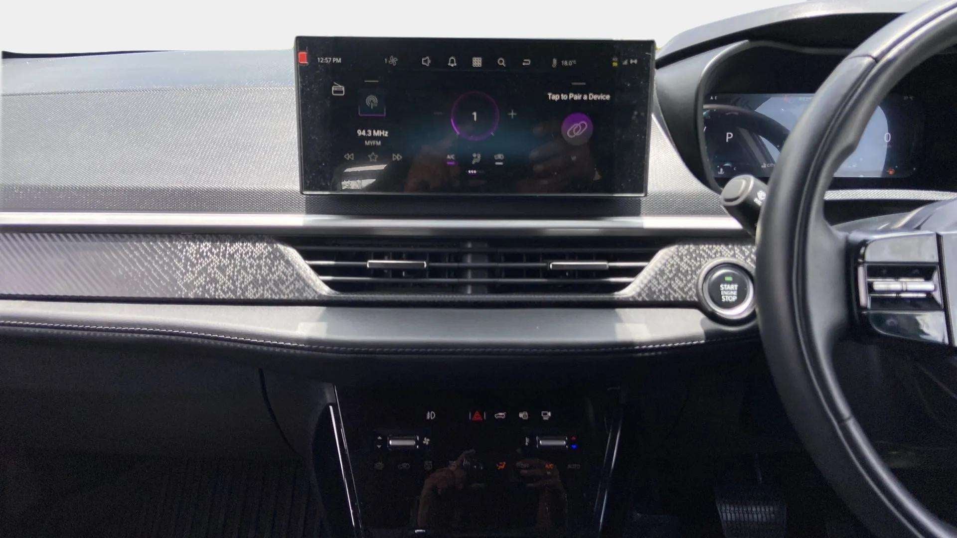 Interior dashboard view of a Tata Nexon