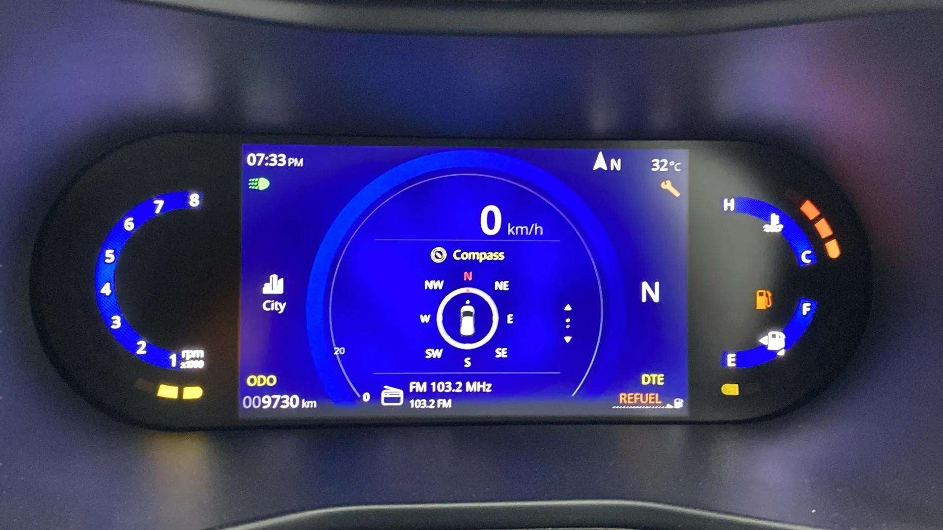Instrument cluster of a Tata Nexon