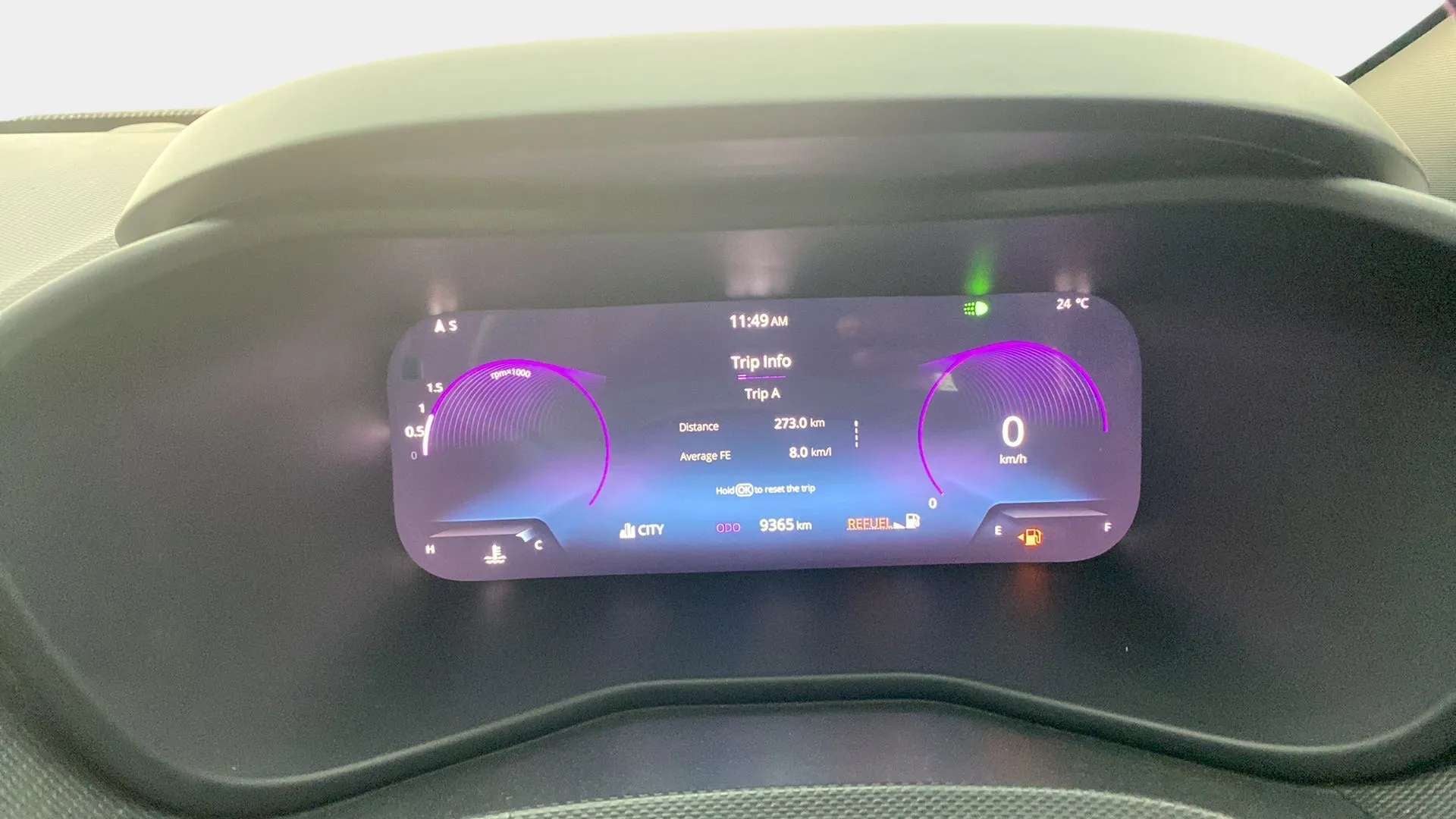 Instrument cluster of a Tata Nexon
