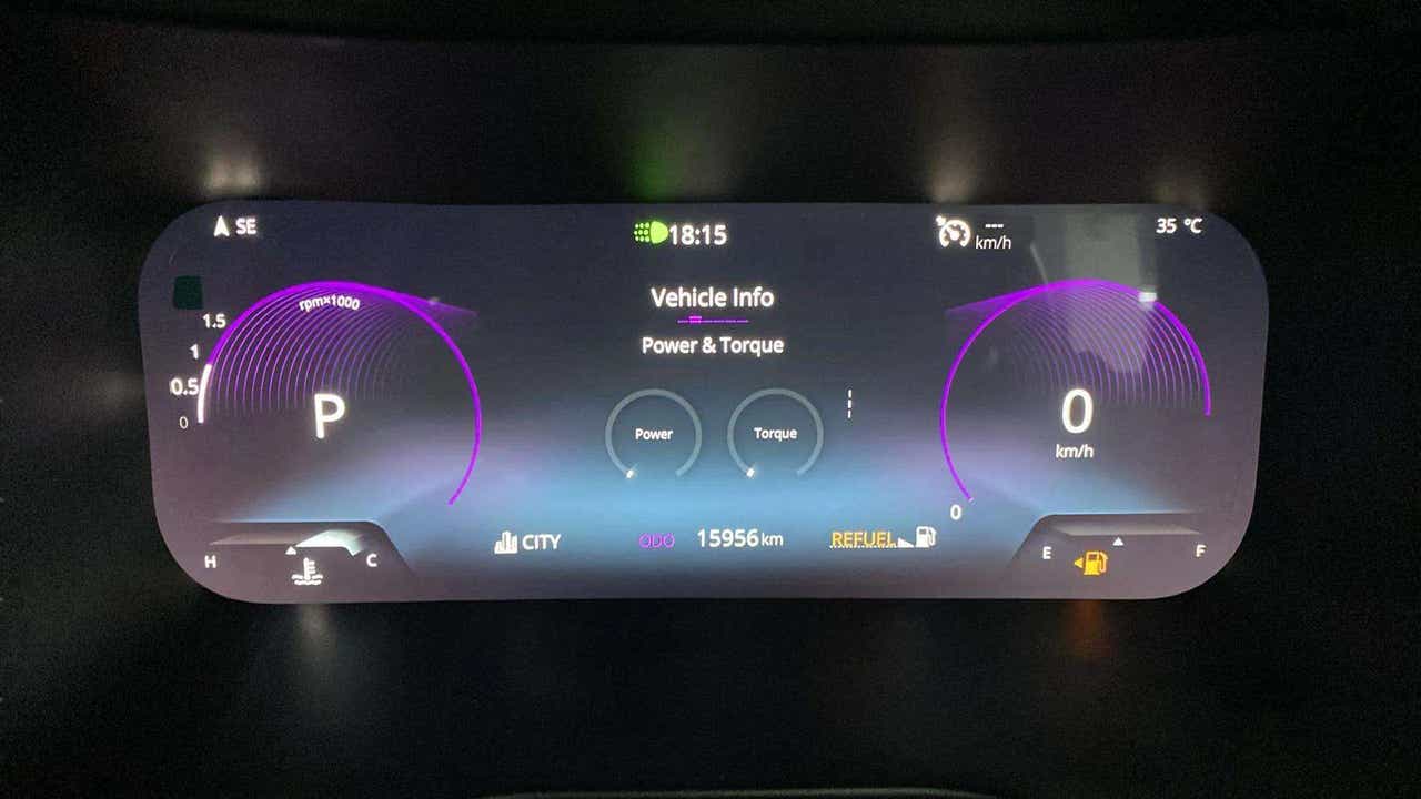 Digital instrument cluster display of a Tata Nexon