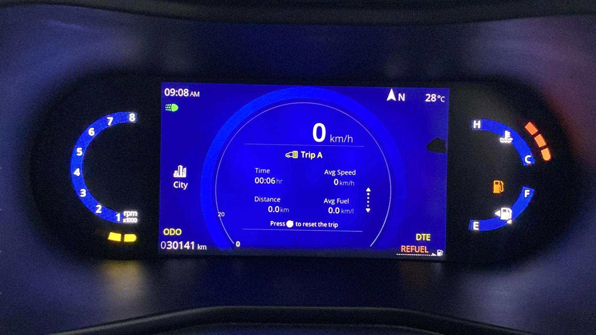 Instrument cluster of a Tata Nexon 2017-2023