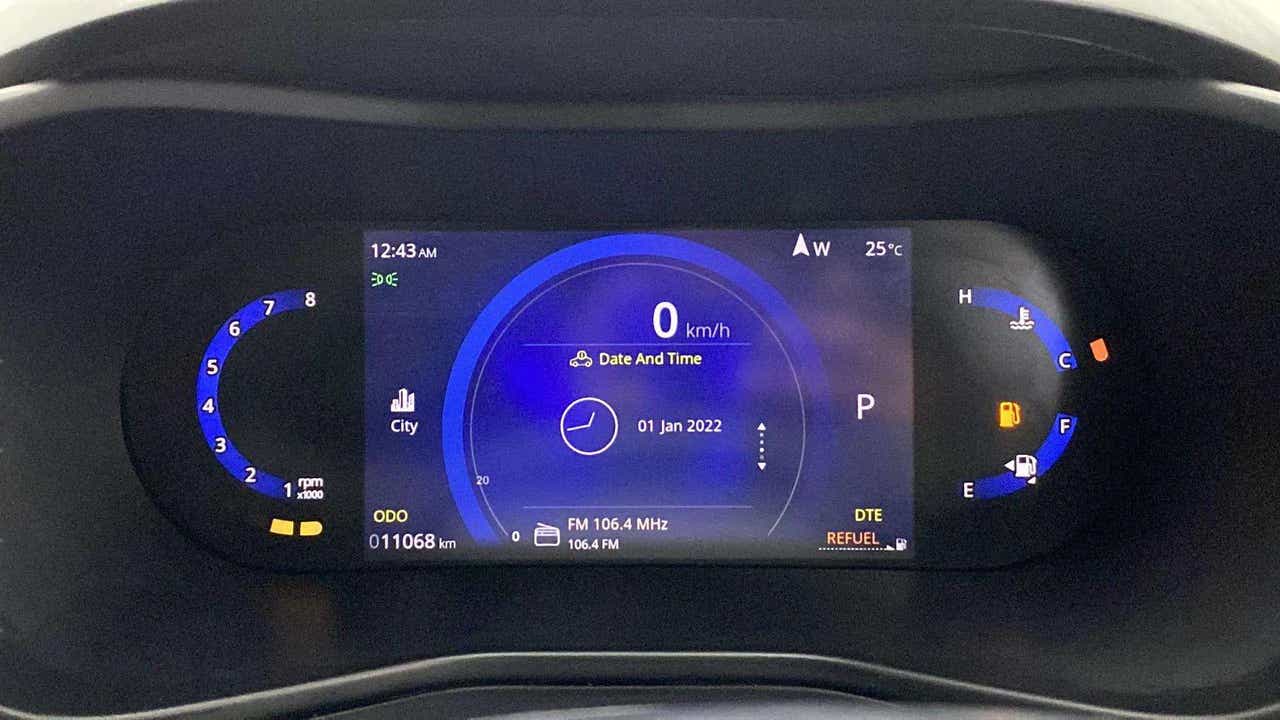 Digital instrument cluster of a Tata Nexon