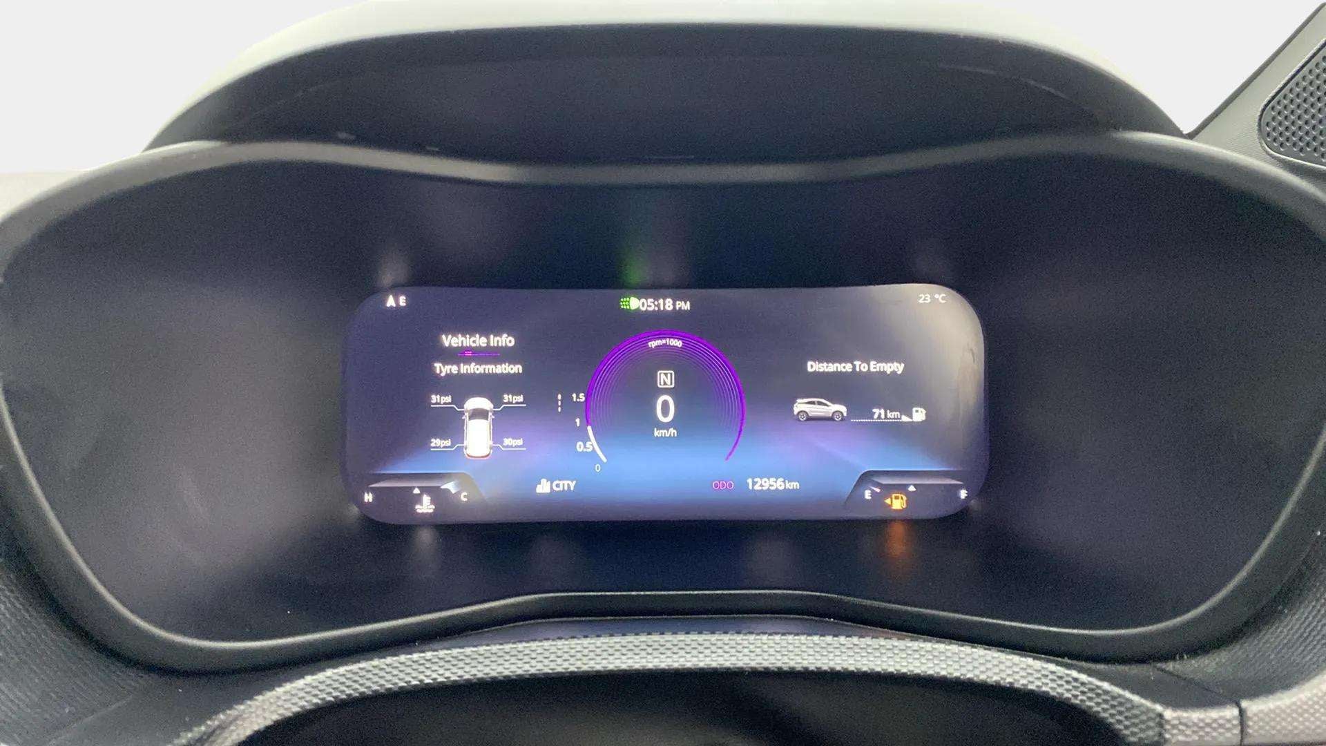 Instrument cluster of a Tata Nexon