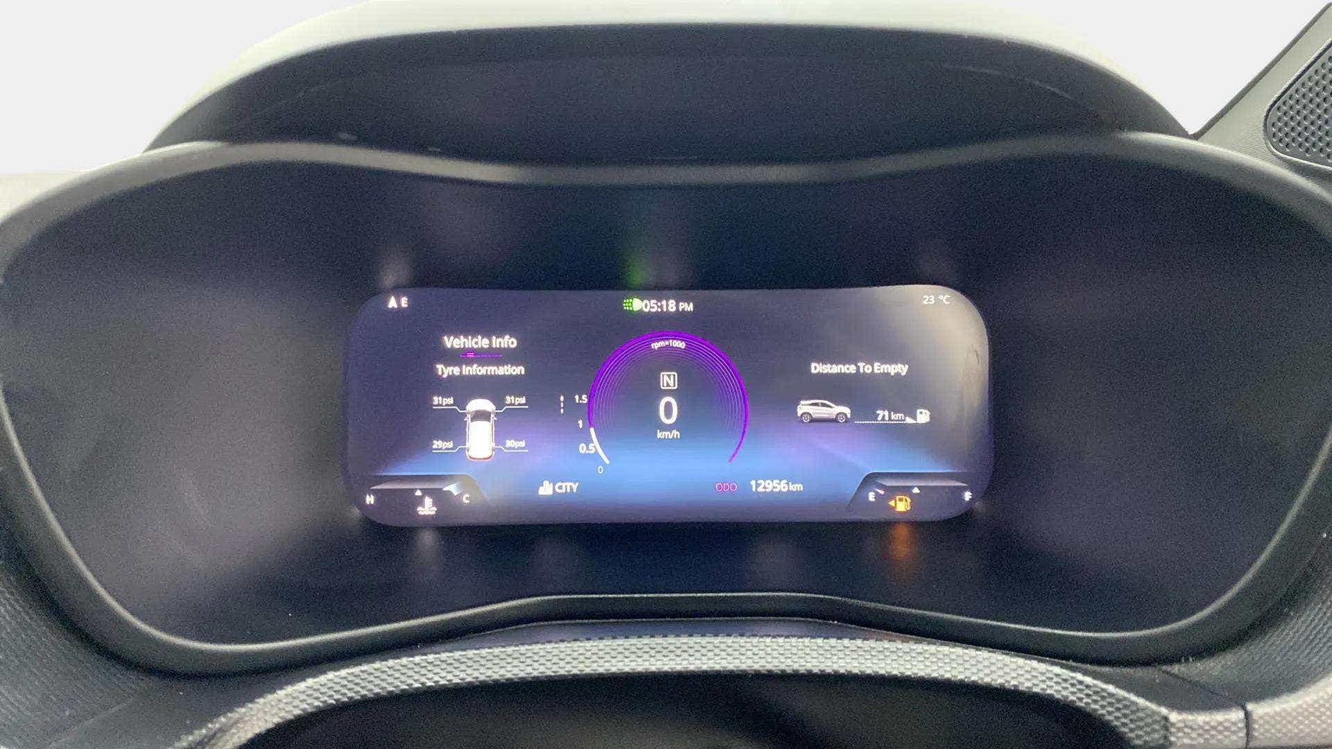 Instrument cluster of a Tata Nexon