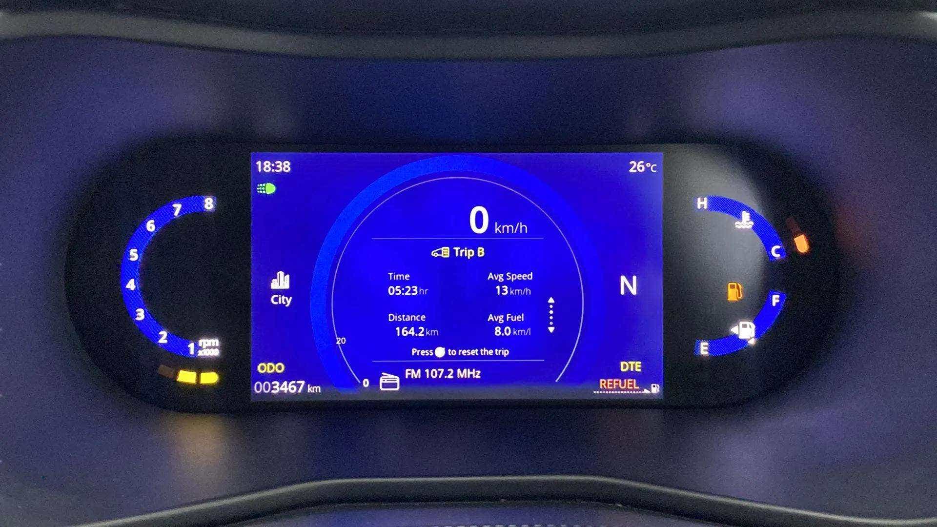 Instrument cluster of a Tata Nexon
