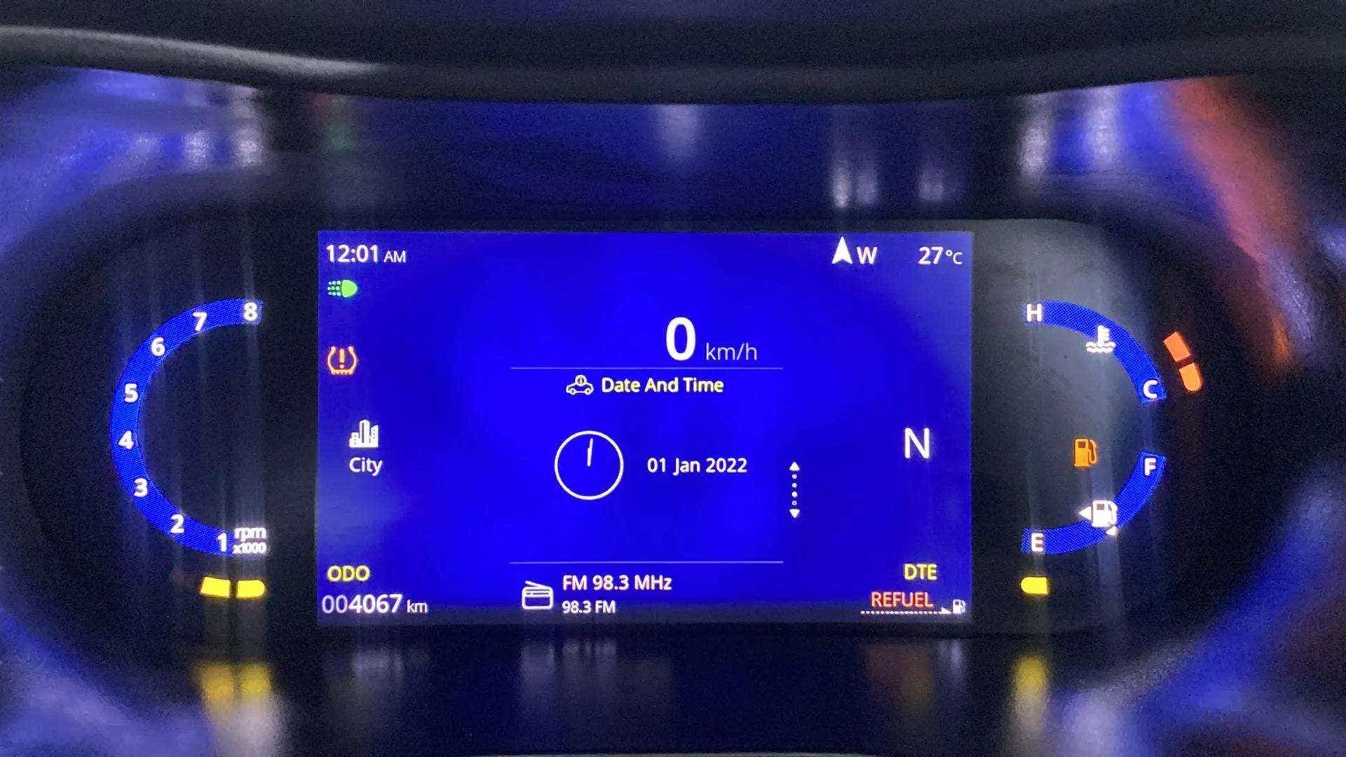 Instrument cluster of a Tata Nexon