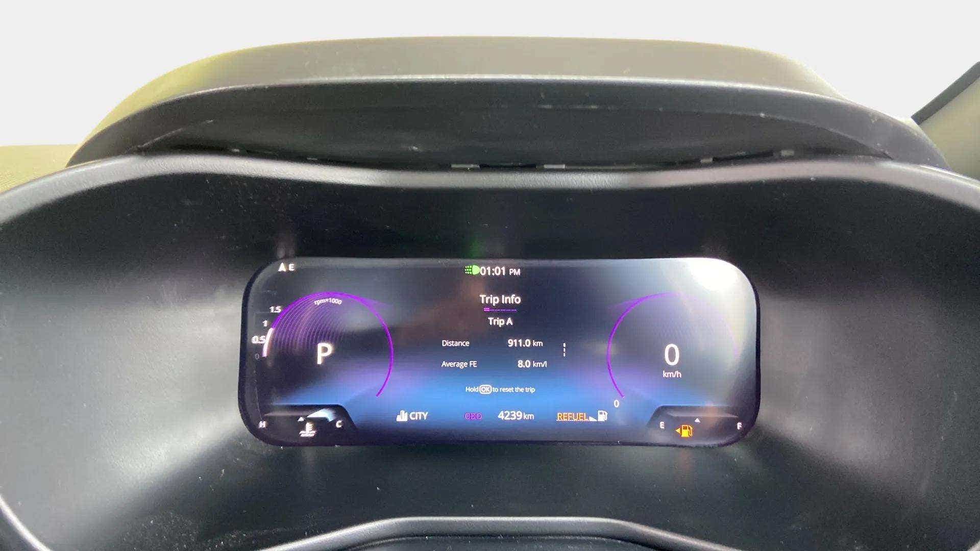 Instrument cluster of a Tata Nexon