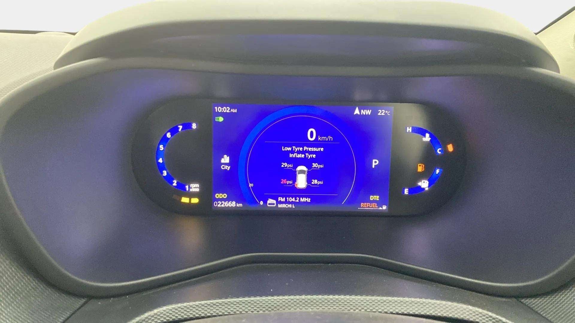 Instrument cluster of a Tata Nexon 2017-2023