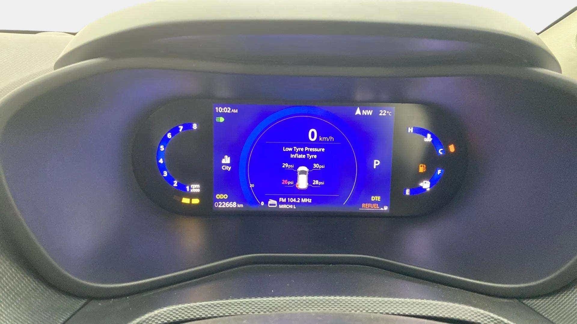 Instrument cluster of a Tata Nexon 2017-2023