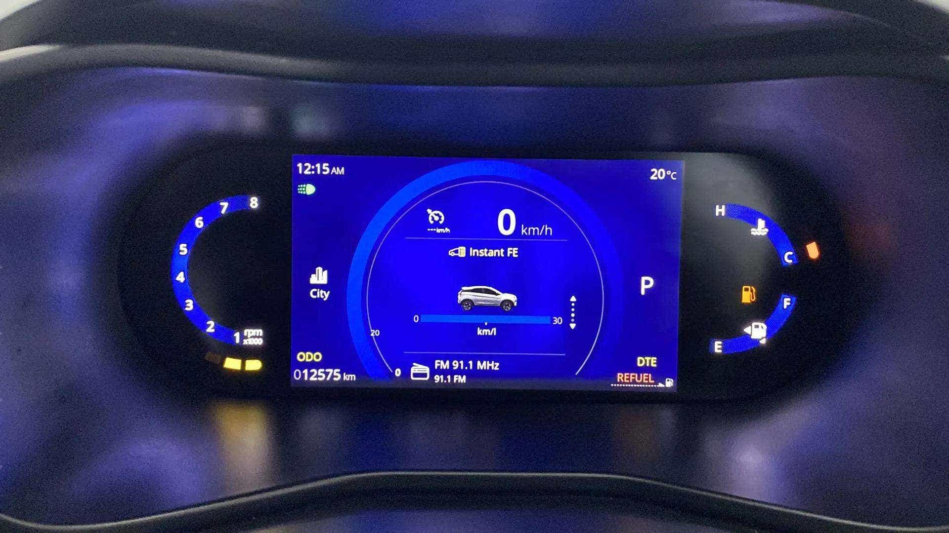 Instrument cluster of a Tata Nexon 2017-2023