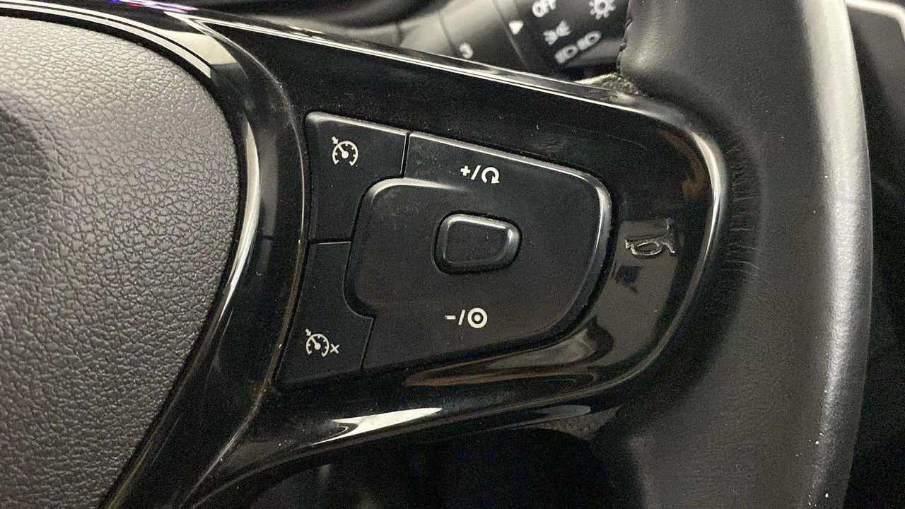 Steering wheel controls close-up of a Tata Nexon 2017-2023