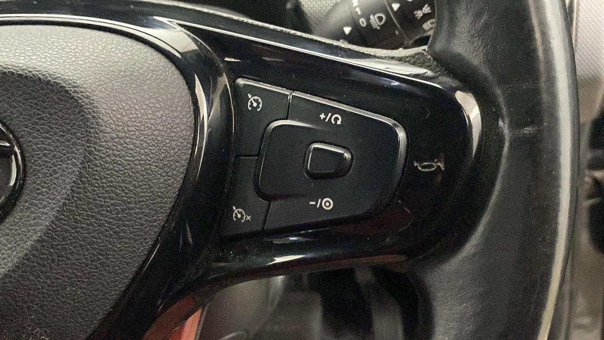 Steering wheel control buttons of a Tata Nexon 2017-2023