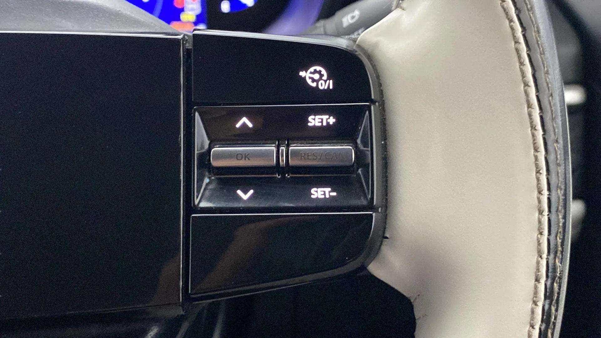 Steering controls close-up of a Tata Nexon 2017-2023