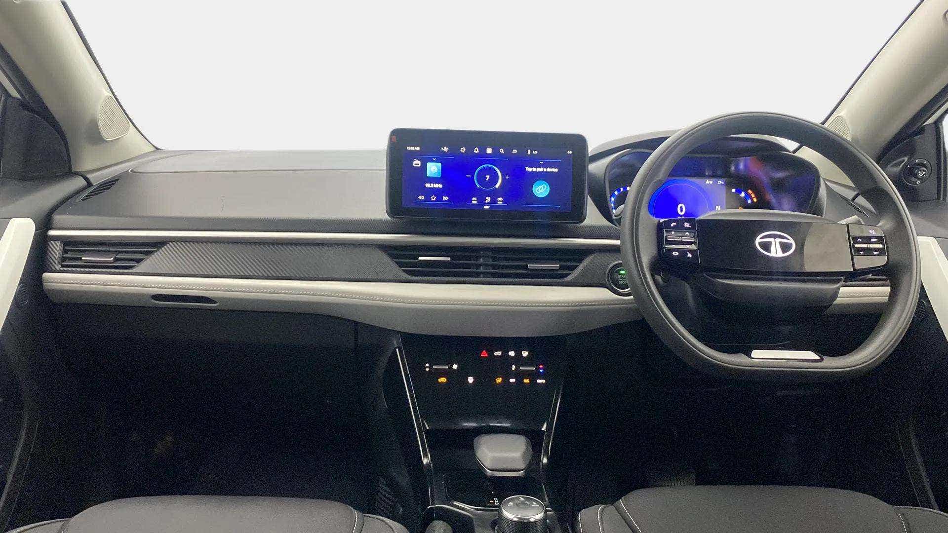 Interior dashboard view of a Tata Nexon