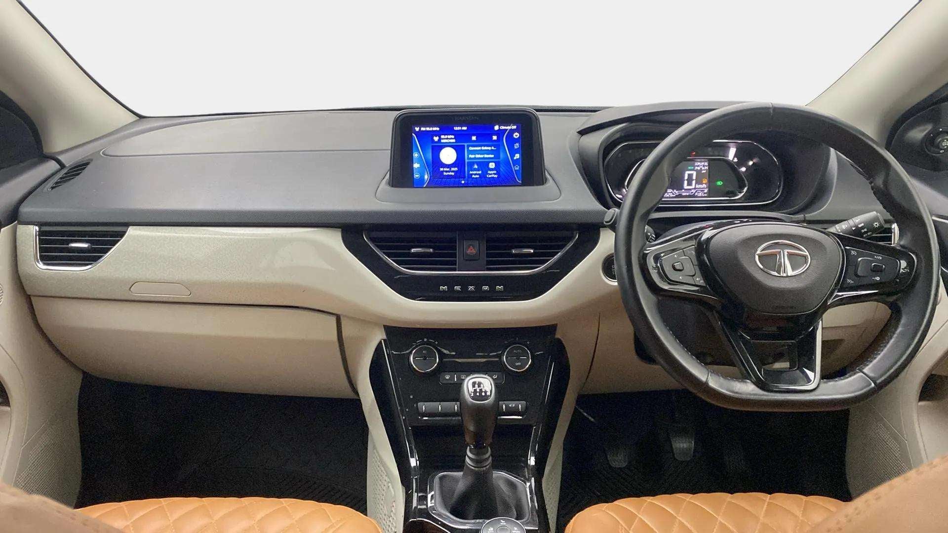 Dashboard and steering wheel of a Tata Nexon 2017-2023